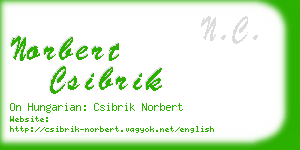 norbert csibrik business card